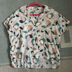 Rachel Zoe short sleeve linen button down. Sz Medium